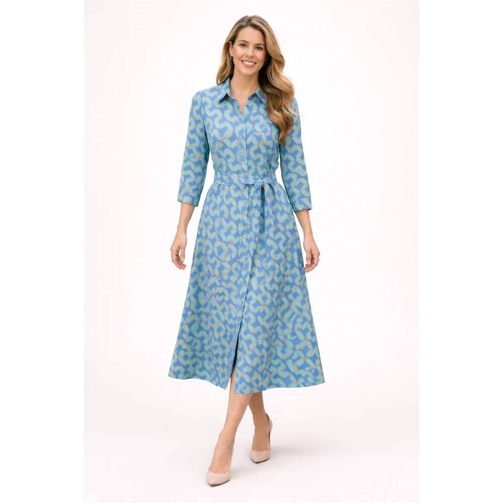 NEW BOHO CHIC long sleeve dress in royal/emerald